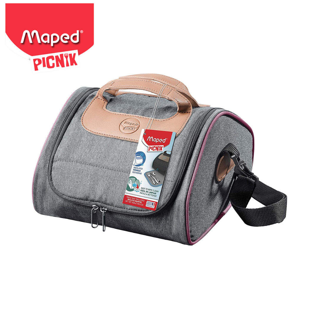 Maped lunch bag, pink and grey